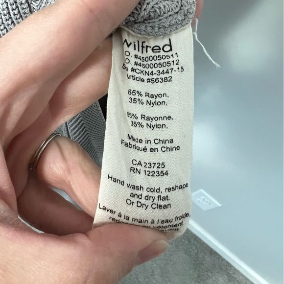 Aritzia Wilfred  Palmier Sweater Sleeveless Crew Neck Sweater Tunic Light Gray - Picture 14 of 14